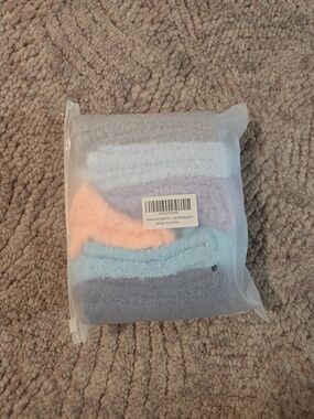 Cozy Plush Socks Pack - Pastel Blue, Peach, Gray - 6 Pack - Amazon